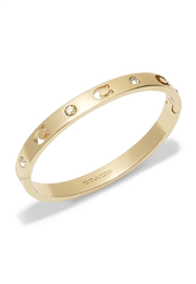 Gold Cut Out C Logo Hinge Bangle - Gold