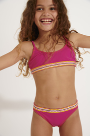 Girls' PORTO KALANY raspberry pink seam bikini