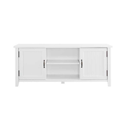 White Modern Farmhouse 2-Door TV Stand