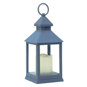 Navy Blue LED Lantern, 9.5"