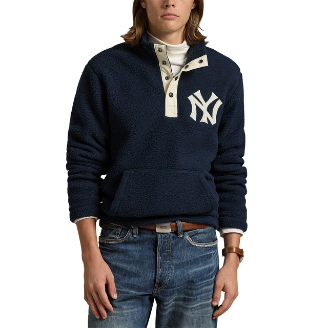 Men's New York Yankees Polo Ralph Lauren Navy Vintage Fleece Quarter-Snap Pullover