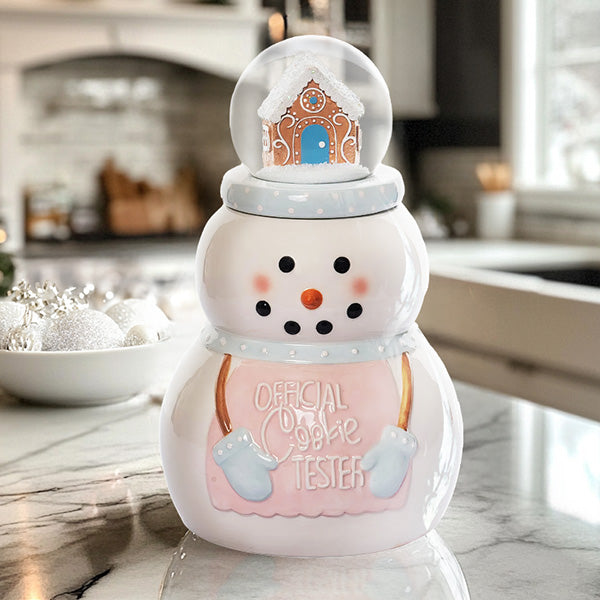 Official Cookie Tester Cookie Jar with Snow Globe