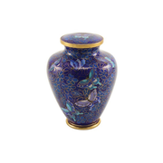 Nouveau Butterfly Cloisonne Urn In Extra Small