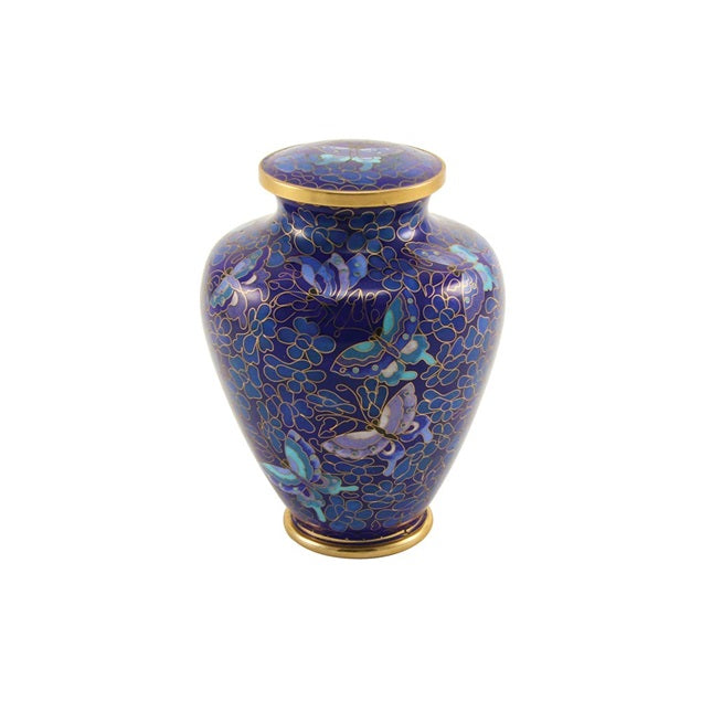 Nouveau Butterfly Cloisonne Urn In Extra Small