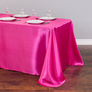 90 X 132 in. Rectangular with Round Corners Satin Tablecloth (14 Colors)