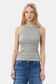 Grey Soft Cotton Rib Tank Top