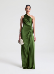 Lara Satin Pleated Gown