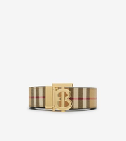 Reversible Check TB Belt in Archive beige/gold | Burberry® Official