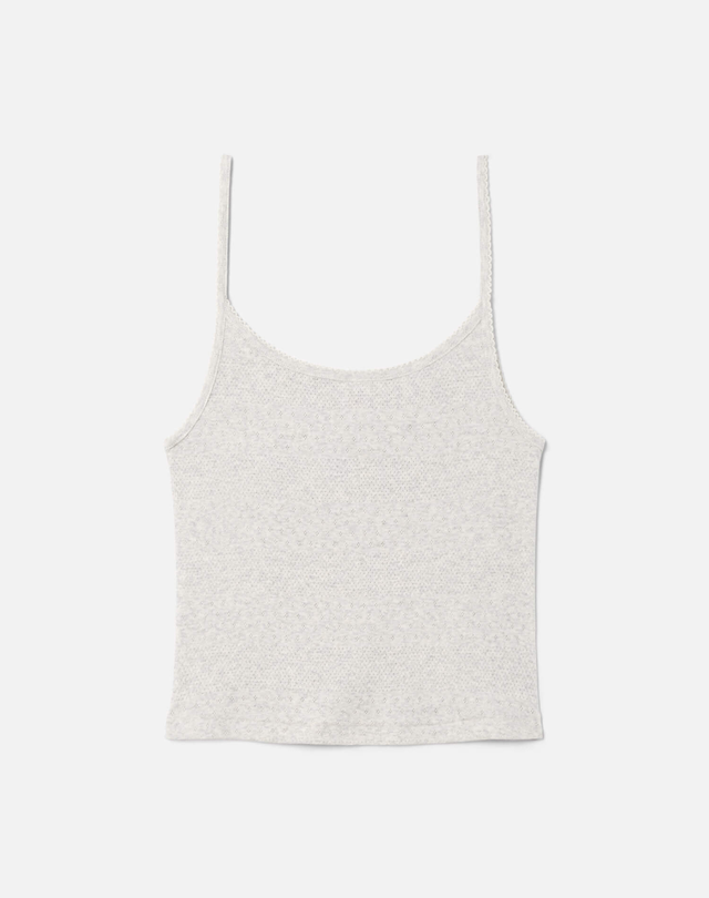 Hanes Pointelle Jolie Tank - Heather Grey