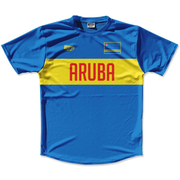 Ultras Aruba Flag Finish Line Running Cross Country Track Shirt Made In USA - Blue