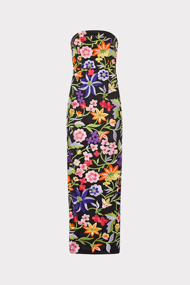 Magnolia Mesh Embroidery Maxi Dress