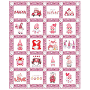 Valentine Gnome Quilt - 50” x 61 1/2"