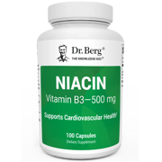 Niacin - 500 mg of Vitamin B3 - Now 125 mg of Niacin Per Capsule - 100 Gelatin Capsules