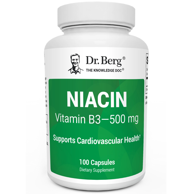 Niacin - 500 mg of Vitamin B3 - Now 125 mg of Niacin Per Capsule - 100 Gelatin Capsules