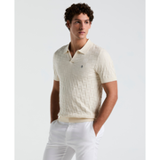 Jacquard Johnny Collar Sweater Polo