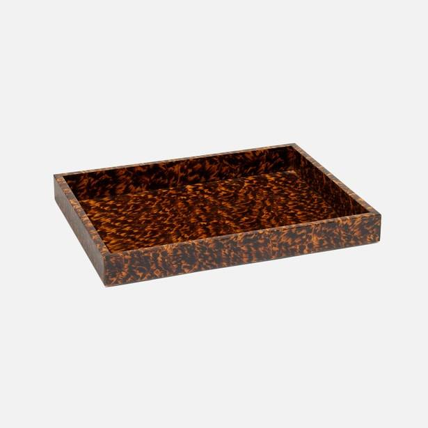 Carmel High-Gloss Faux Tortoise Tray