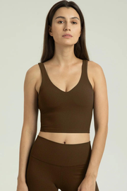 Dreamlux Ribbed V-Neck Cropped Tank