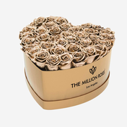 Heart Gold Box | Gold Roses