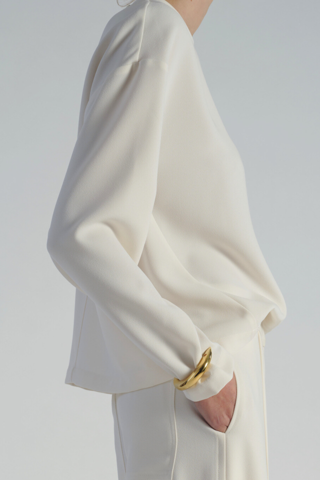 Paris Crepe Blouse, Ivory