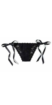 Peek-a-Boo Lace Side Tie Bikini Black
