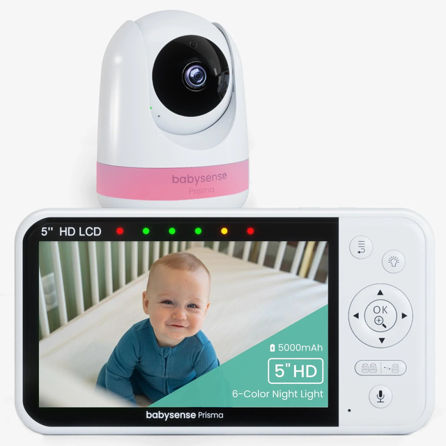 Babysense Prisma: Video Baby Monitor with 1 Camera, Non Wifi, Split Screen, Night Light & Sound Machine