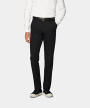 Black Slim Leg Straight Chinos