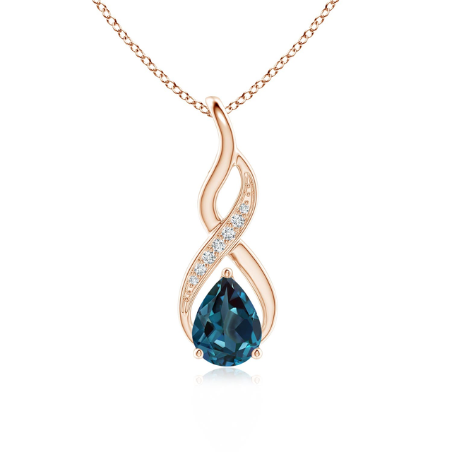 Lab-Grown Alexandrite Infinity Swirl Pendant with Diamonds