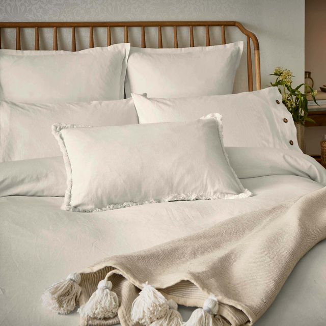 Pure Linen Cotton Duvet Cover, White