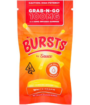 White Peach Gummy Chews | Bursts | 2 Pack