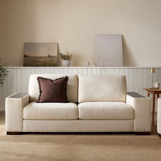 Lyon 3 Seater Sofa - Speckled Sand Boucle