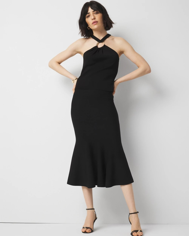 Petite Trumpet Flare Midi Skirt