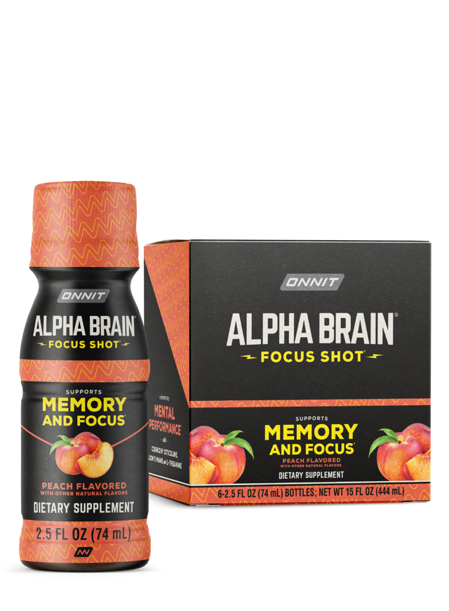 Alpha BRAIN® Focus Shot - Peach (2.5 fl oz, 6 ct)