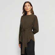 Nara Tie-Front Knit Sweater