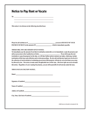Adams® Notice To Pay Rent Or Quit