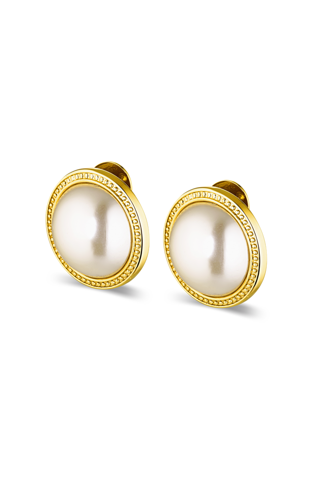 Rue Cler Pearl Earrings | Gold