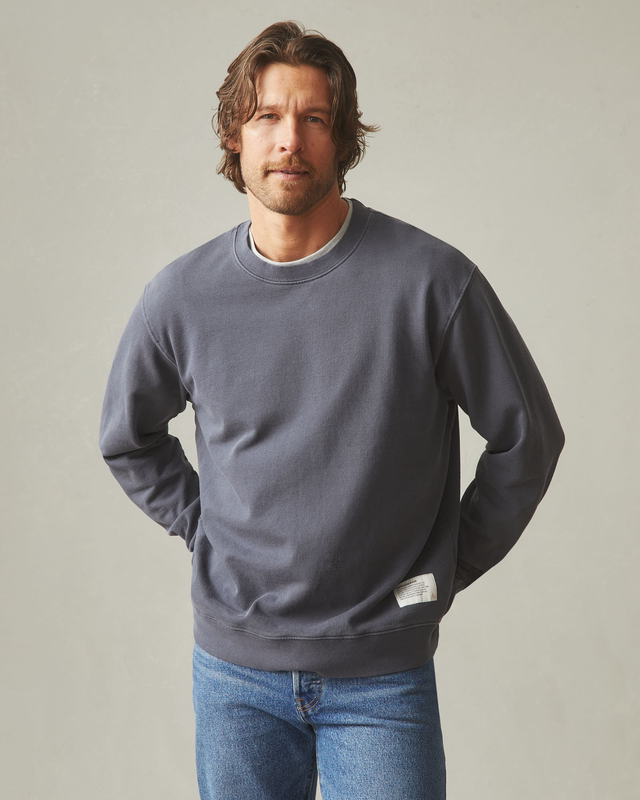 Men's Vintage Washed Relaxed French Terry Crew - Metropolitan Grey