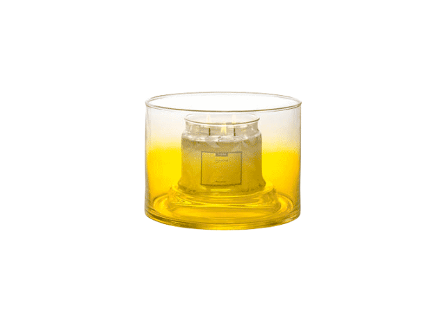Blown Glass Yellow Ombré Jar Holder