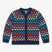 Kids rainbow hearts cardigan