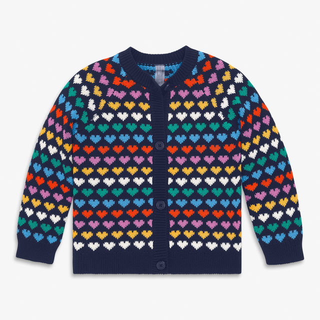 Kids rainbow hearts cardigan