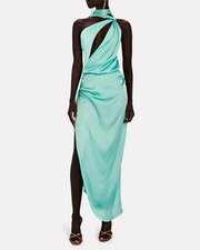 Asaka Cut-Out Satin Maxi Dress