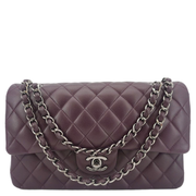 CHANEL Classic Flap Medium Quilted Leather Shoulder Bag Purple