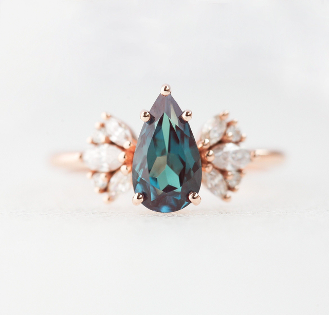 Jennifer Pear Alexandrite Ring