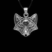 Handcrafted Celtic Fox Silver Sterling Pendant