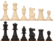 Club Special Silicone Chess Set Black & Ivory Pieces - 3.5" King