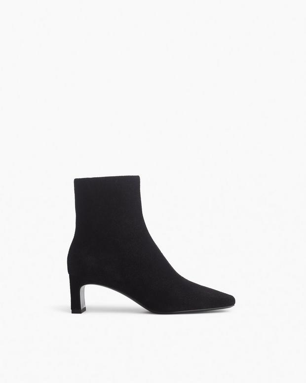 Avery Zip Suede Ankle Boots