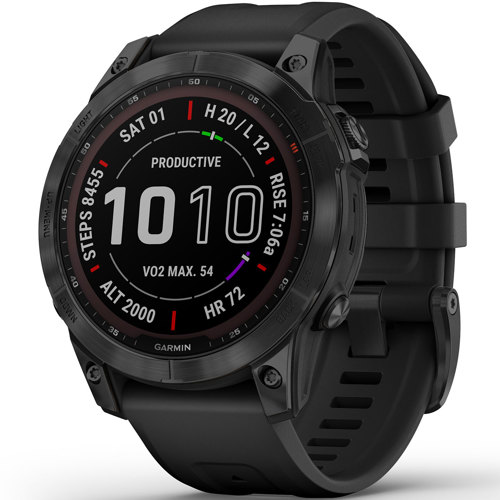 Garmin fenix 7 Sapphire Solar 47mm Multisport GPS Smartwatch Black DLC Titanium with Black Band