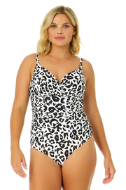Women's Wild Cat Underwire Surplice One Piece Swimsuit