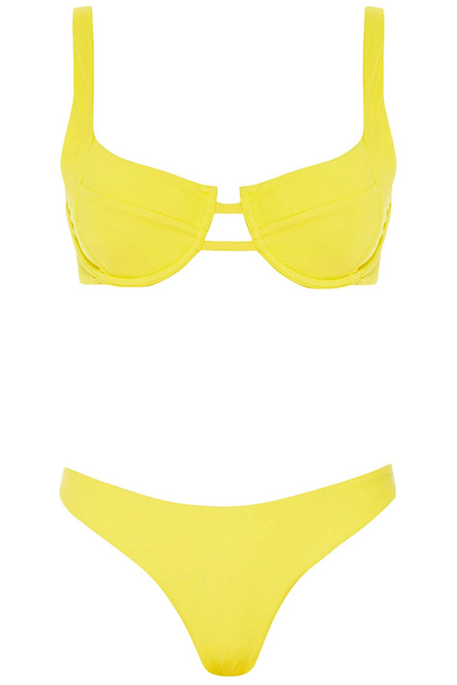 MARGARITA BIKINI YELLOW RIBBED SET