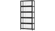 Oikiture 5-Tier Shelves Clear Bookcase Stand Rack - Black