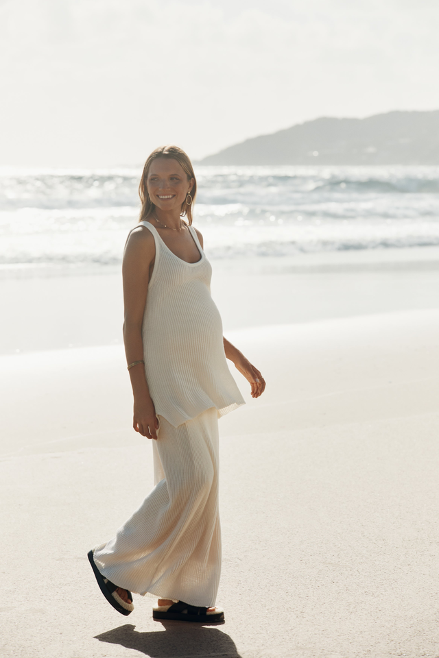 Arabella Maxi Skirt (Bone)